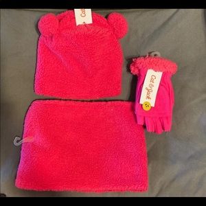 Cat and jack neck warmer, gloves and winter hat set!! Fuzzy comfy material.